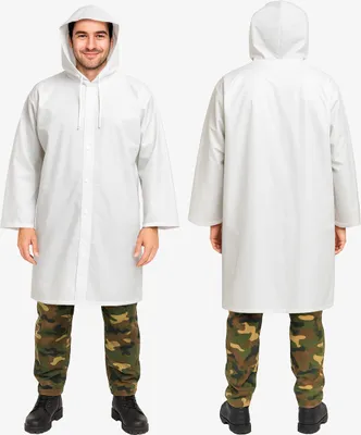 Produktbild von Outtec® Wasserdicht Regenmantel mit Kaputze & Kordelzug - Universal Damen und Herren - 115 cm lang - Für Höhe 150 - 180 cm - Regenponcho, Regencape