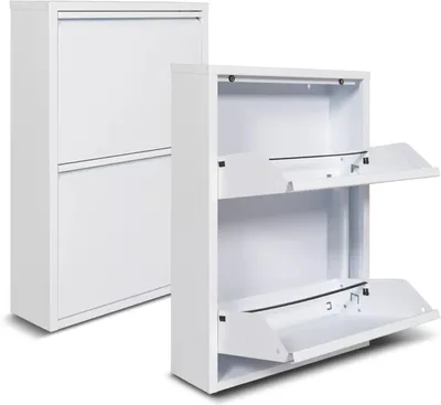 Produktbild von Schuhschrank Metall, 2 Türen, 70 x 15 x 50 cm, für die Aufbewahrung