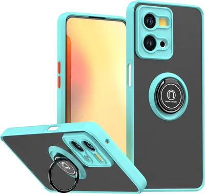 Produktbild von Hülle für Oppo Reno7 4G Matte Transluzent TPU Stoßfest Schutzhülle mit Ring Halter Ständer Hellblau