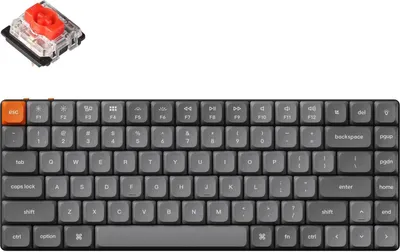 Obrázok produktu pre Keychron K3 Max, 75%, Bezdrôtový, USB + RF Wireless + Bluetooth, Mechanický spínač kláves, RGB LED, Šedá