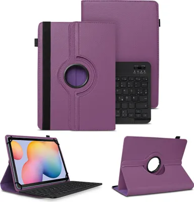 Produktbild von Schutzhülle für Samsung Galaxy Tab S6 Lite Hülle Tablet Tasche QWERTZ TastaturFarben:Lila