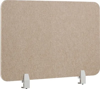 Obrázek produktu pro BELIANI Rozdělovač psacích stolů béžový látkový potah z materiálu PET 80 x 50 cm akustický rozdělovač psacích stolů domácí kancelář