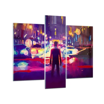Produktbild von Bilder auf glas - futuristisch Grafik Stadt Beleuchtung - 95x80cm - Glasbilder - Wandbilder - Kunstdruck - Wanddekoration aus Glas - Glas Bilder - Wandbild auf Glas - GCB95x80-3189