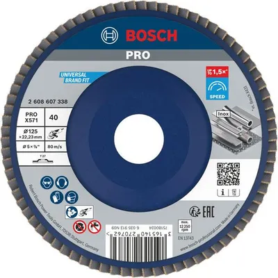 Produktbild von PRO X571 Fächerschleifscheibe, gerade, 125 mm, K40