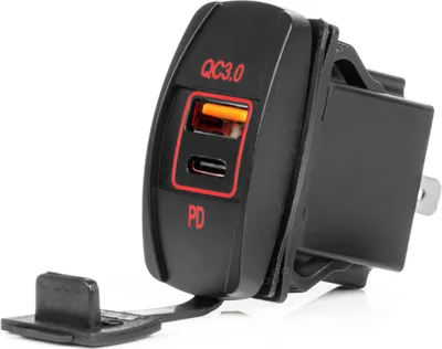 Produktbild von Wasserdichte Kfz-Ladegerät Boot USB + USB-C QC3.0 12V 24V AMIO-04229