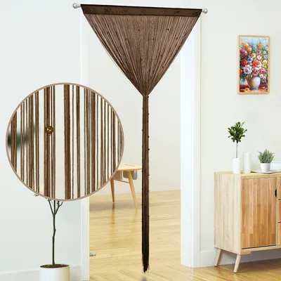 Immagine prodotto di Tenda a fili, tenda a perline per porte, finestre, corridoi, ingressi, camere da letto, colore marrone, dimensioni 99,1 x 200,7 cm