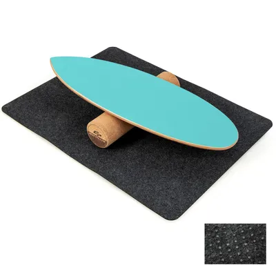 Produktbild von COSTWAY Balance Board aus Holz, Balancebrett, Balance Trainer Trickboard für zuhause, inkl. Korkrolle, Balance-board aus 8 hochwertigen Holzschichten gepresst Blau