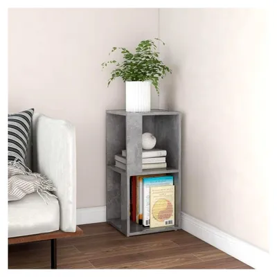 Produktbild von Eckschrank in Zementgrau, 33 x 33 x 67 cm aus Spanplatte, Küchenschrank, Aufbewahrungsschrank für Wohnzimmer, Schlafzimmer, Büro