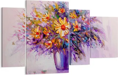 Produktbild von Bild auf Leinwand - Leinwandbild - Blumen Vase - 120x70cm - Wand Bild - Wanddeko - Wandbilder - Leinwanddruck - Bilder - Kunstdruck - Wanddekoration - Leinwand bilder - Wandkunst - DL120x70-4112