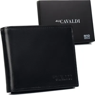 Obrázek produktu pro Cavaldi pánská kožená peněženka RFID černá 13x10,5 cm