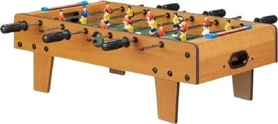 Produktbild von Kompaktes Tischfußballspiel 51x31x10 cm mit Holzfurnier und Anzeigetafel für 2-4 Spieler