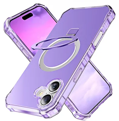 Obrázek produktu pro Pro Apple iPhone 16 Jednobarevné pouzdro MagSafe Ring Design Purple