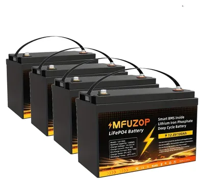 Image de Batterie lithium-ion - Batterie LiFePO4 - Batterie lithium - Batterie lithium 12V - Lot de 4 - Batterie lithium fer phosphate