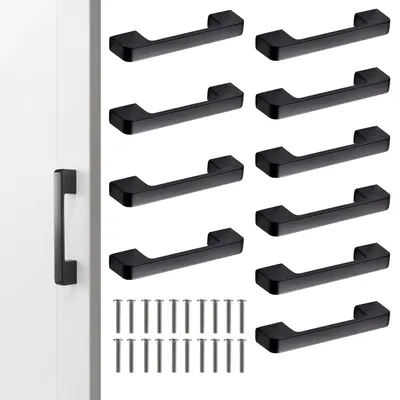 Produktbild von Möbelgriff, 10er-Set, mattschwarz, 96 mm, für Küchenschränke