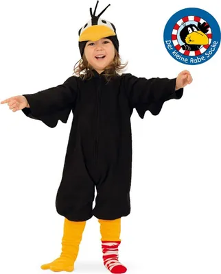 Rabe Socke Kostüm Der kleine Rabe Socke für Kinder Gr. 104-116 schwarz Vogel Tier Tierkostüm Fasching Karneval Mottoparty Kinderfasching Lizenz