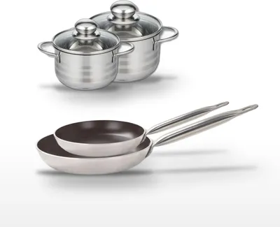 Image de Lot Poêles 28/32 cm et Faitouts 14/16 cm Elo Bistro Line