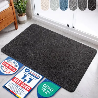 Image de Tapis de bain antidérapant, noir, 50x80 cm, pour la salle de bain