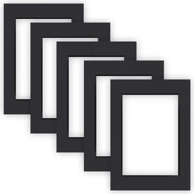 Produktbild von nielsen Conservation Passepartout 2,2 mm, 5er Set, Außenformat 13x18 cm für Bilder 9x13 cm, Schwarz glatt
