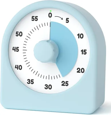 Produktbild von Visueller Timer 60 Minuten, blau, leise, für Zeitmanagement