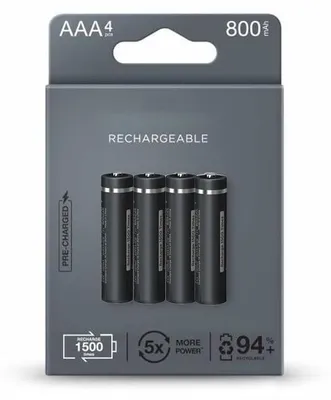 Productafbeelding van VoltShine oplaadbare AAA-batterij met 850 mAh, voorbeladen, 4 stuks