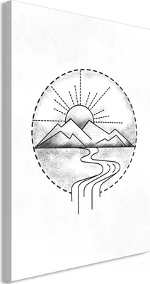 Produktbild von Italienischer Leinwand Leinwandbild - Mountain Drawing (1 Part) Vertical 40x60 cm Landschaften c-A-0206-b-a