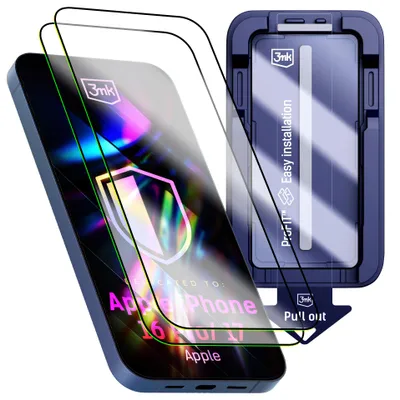 Produktbild von 3mk Hardura 9H Apple iPhone 16 Pro/ 17 Panzerglas 2 Stück Applikator Transparent