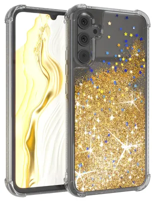 Produktbild von EAZY CASE - Glitzer Hülle kompatibel mit Samsung Galaxy A34 Glitzer Schutzhülle, Soft Case, Backcover Transparent mit Motiv