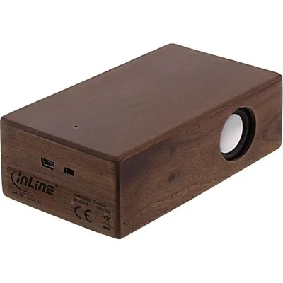 Image de InLine woodbrick - Lautsprecher - tragbar - kabellos - Bluetooth - 3 Watt - Nußbaum (55381H)