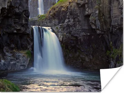 Produktbild von MuchoWow® Poster Wasserfall - Wasser - Felsen 120x90 cm - Wandbild