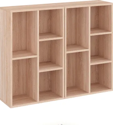 Produktbild von KOMTO Bücherregal Sonoma 2er Set - Bücherschrank Regal Schmal mit 5 Fächern für Wohnzimmer, Kinderzimmer, Schlafzimmer - Book Shelf Sola