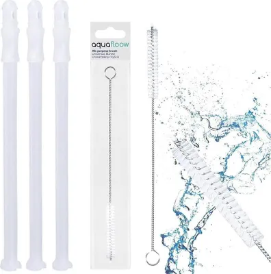 Obrázok produktu pre Aquafloow 3x odsávacia rúrka na mlieko priehľadná 15,7 cm pre DeLonghi + čistiaca kefka