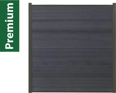 Produktbild von Woodstore24- XXXL Premium coex. WPC Sichtschutzzaun anthrazit - 6 x Zaun & 7 x Pfosten - 175 cm x 179 cm - Gartenzaun Komplettset - inkl. Pfosten