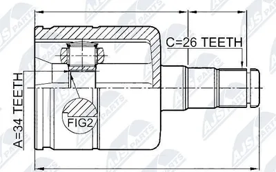 Produktbild von NTY Gelenksatz Antriebswelle Vorne Links Getriebeseitig für VW TIGUAN (5N) NPW-VW-025