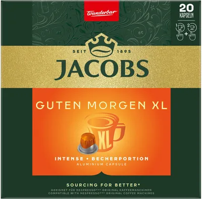 Produktbild von JACOBS Kapseln Guten Morgen XL Intense 200 Nespresso®* kompatible Kaffeekapseln
