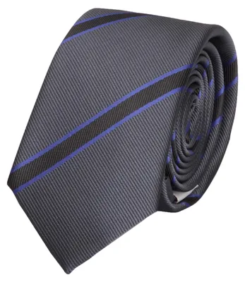 Produktbild von Fabio Farini - 1 Stück gestreifte Herren Krawatte - Tie mit Streifen in 6cm oder 8cm Breite Schmal (6cm), Grau/Schwarz/Violett