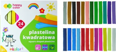 Immagine prodotto di Plastilina quadrata per la scuola 24 colori Happy Color