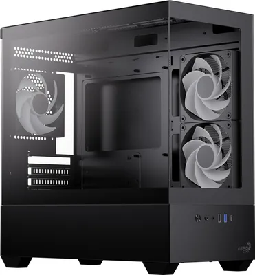 Obrázok produktu pre Aerocool P300D-G-BK-v1, vežová skriňa, (tvrdené sklo x 2)