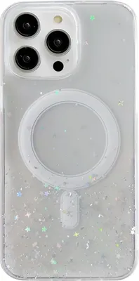 Produktbild von Für iPhone 13 Pro Max MagSafe Glitter Hybrid Clear TPU Phone Case (Weiß)