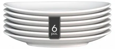 Produktbild von Frühstücksteller - Weiß - Porzellan - Ø 21 cm - oval - 6er Set