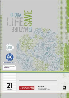 Zdjęcie produktu dla 25X BRUNNEN 104412101 Schulheft A4 Lin 21 16Bl RCP