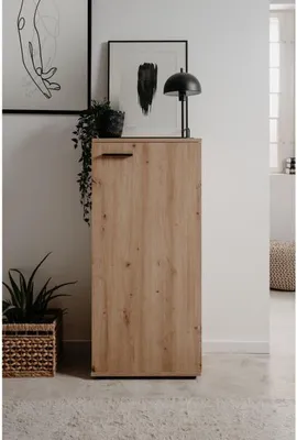 Image de Meuble à Chaussures Satos, Chêne Artisan, 100 x 110 x 34 cm, Capacité 12 Paires