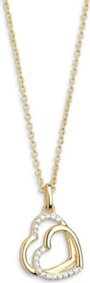 Produktbild von Xenox Damen 925 Sterling Silber Halskette mit Herz-Anhänger und Zirkonia in goldfarben - LOVE STORY - XS3423G