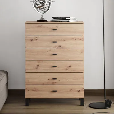 Produktbild von Otaval - Anrichte, 77x35x110h cm Eiche Braun, 6 Schubladen