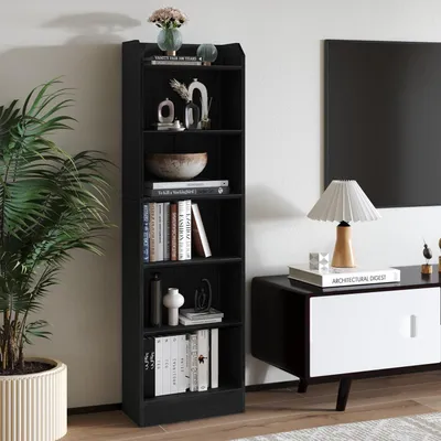 Produktbild von Bücherregal Standregal 6-stöckig 24 x 48 x 169,5 cm Schwarz