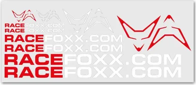 Produktbild von RACEFOXX™ Aufkleberbogen, rot/weiß