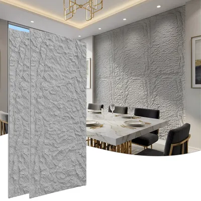 Obrázek produktu pro YARDIN Masivní obkladové panely do interiéru s přírodním vzhledem kamene, tloušťka 5 cm, 2 kusy, světle šedá strukturovaná povrchová úprava, model B