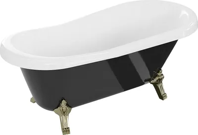 Obrázek produktu pro Mexen Retro volně stojící vana 150 x 73 cm, Bílá/Černá, Zlaté nožky - 53251507375-50