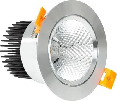 Produktbild von LED Downlight Einbaustrahler 12W COB Schwenkbar Rund Silber Schnitt Ø 90 mm No Flicker No Flicker 4000K Neutralweiß