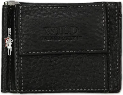 Image de Wild Things Only Hommes Dollarclip Cuir noir RFID Blocker OPJ121S