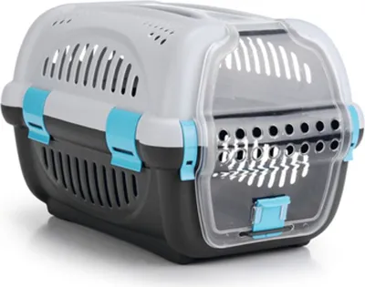 Produktbild von Beeztees Rhino - Transportbox - grau/blau - 51x34,5x33 cm